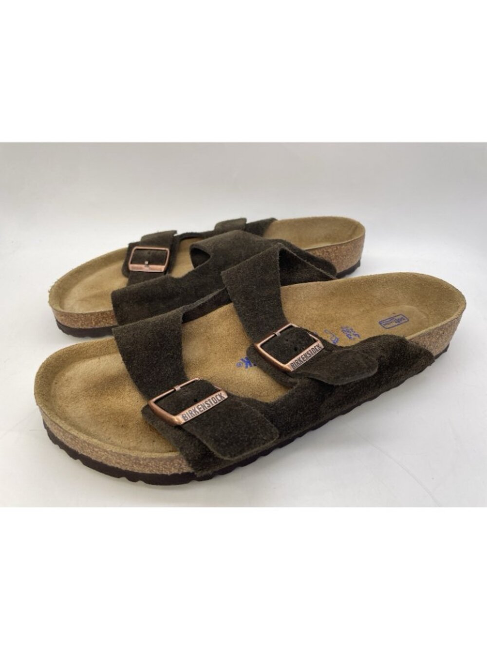 Birkenstock Arizona Men’s 10 Brown Suede Leather Sandals Soft Footbed Comfort - Picture 2 of 16